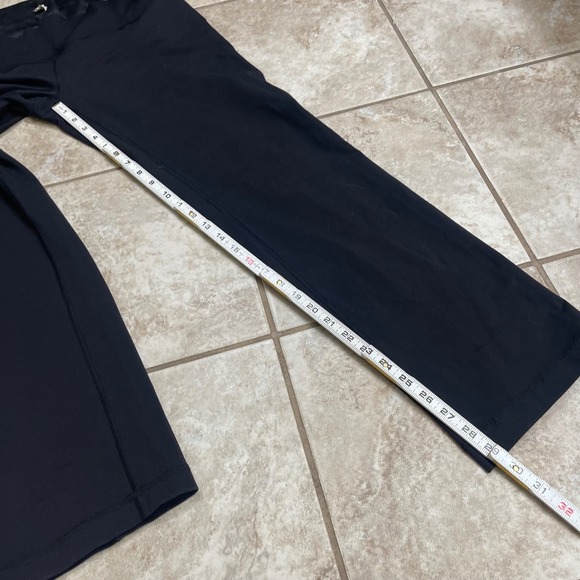 Lululemon Athletica Black Straight Leg Yoga Pants Sz 12 Activewear double waist - Picture 2 of 8